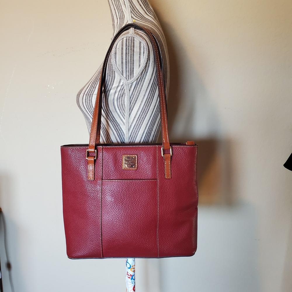Dooney & Bourke Pebble Grain Lexington Tote Wine Red Leather Shoulder Bag